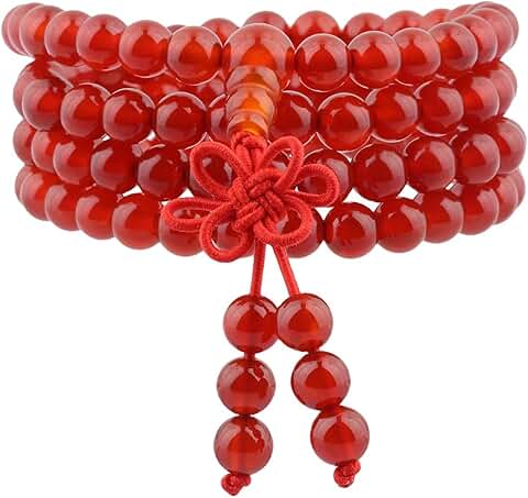 6mm Stone Beads Bracelet with 108 Mala Prayer Beads