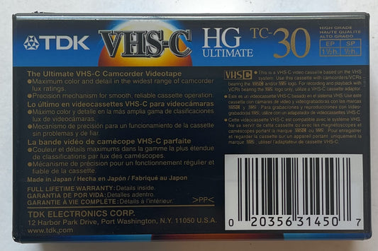 TC30EHG VHS-C Analog Videocassette