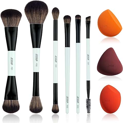 Double-Sided Makeup Brush Set with Sponge
