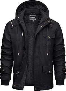 Men's Thick Fleece-Lined Winter Cargo Jacket