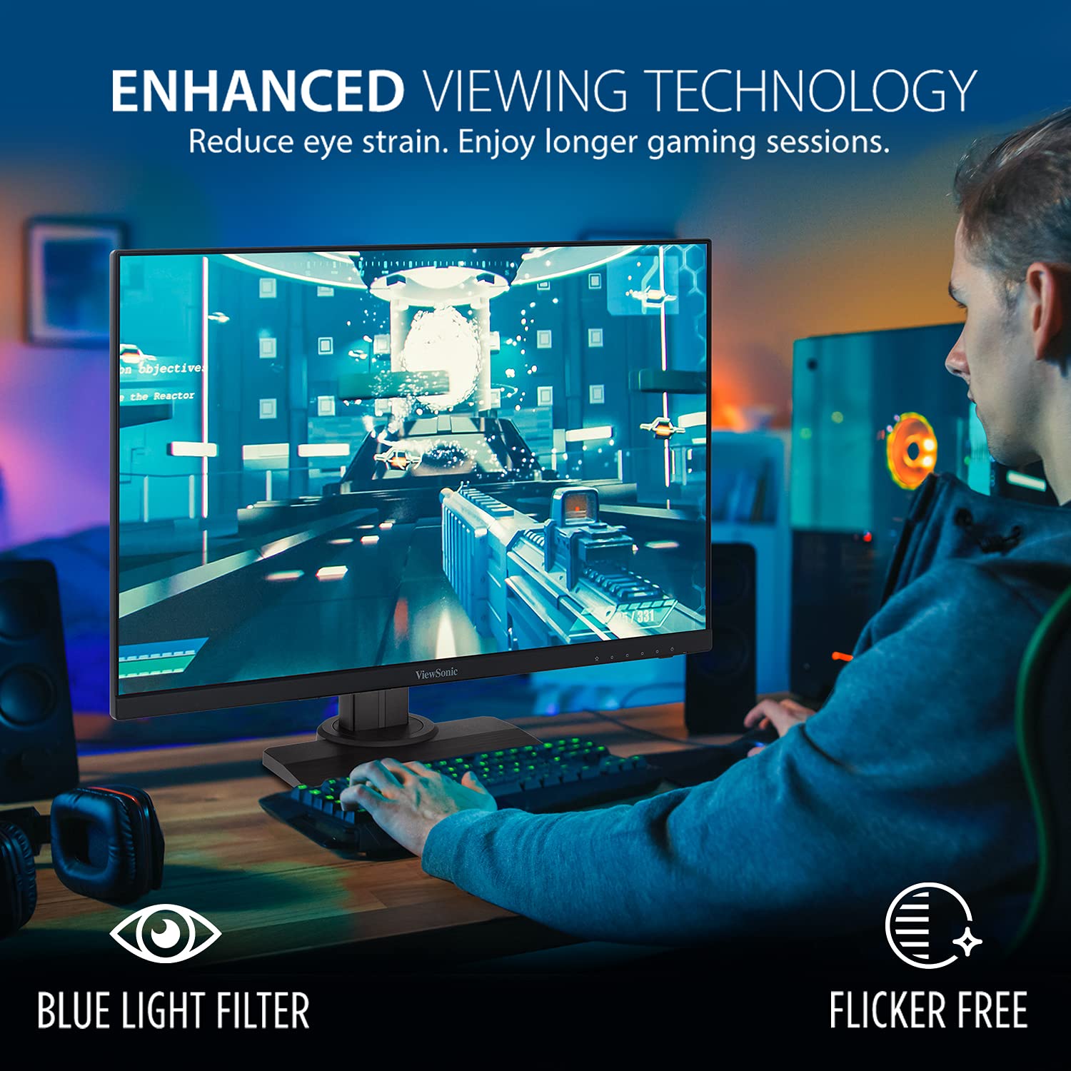 OMNI XG2431 24 Inch 1080p 0.5ms 240Hz Gaming Monitor with AMD FreeSync Premium, Advanced Ergonomics, Eye Care, HDMI and DisplayPort for Esports