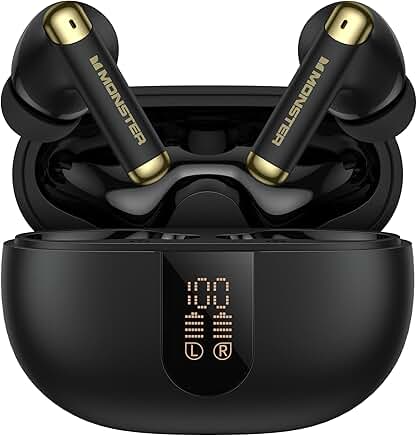 Wireless Bluetooth Earbuds with Charging Case and Deep Bass