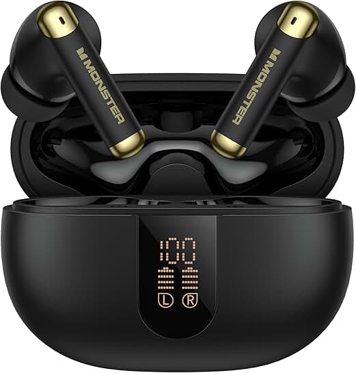 Wireless Bluetooth Earbuds with Charging Case and Deep Bass