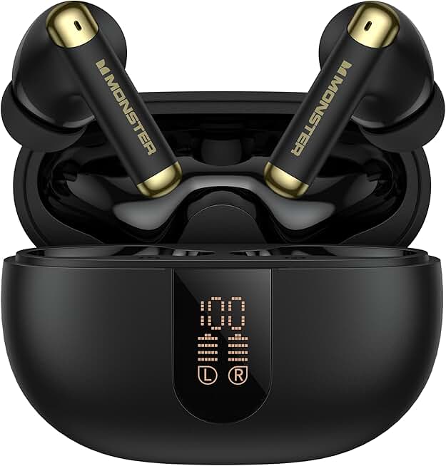 Wireless Bluetooth Earbuds with Charging Case and Deep Bass
