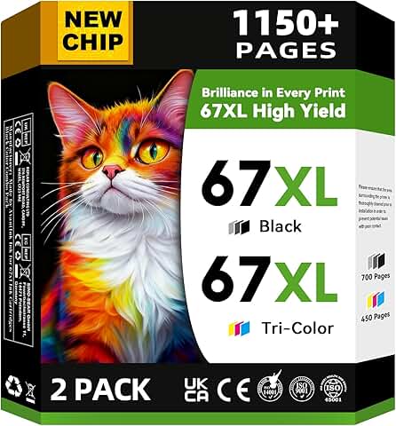 Black and color ink cartridge set for compatible printers