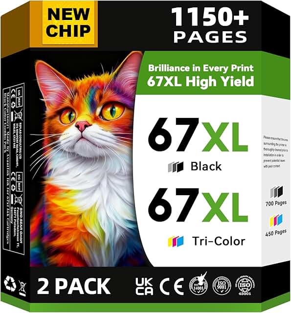 Black and color ink cartridge set for compatible printers