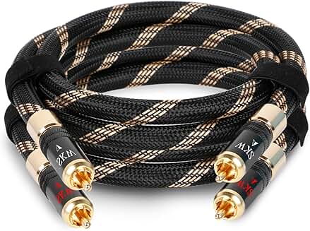 Audiophile RCA Interconnect Cable, 6.5ft