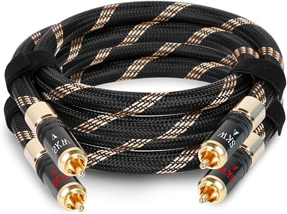 Audiophile RCA Interconnect Cable, 6.5ft