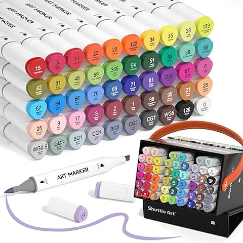 50-color alcohol marker set with blender and case