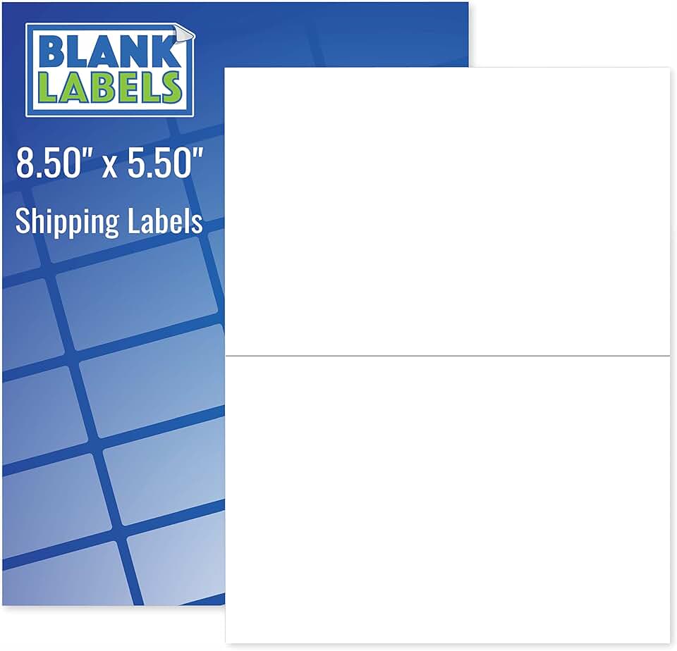 Printable Shipping Address Labels, 5.5" x 8.5", 20 Sheets