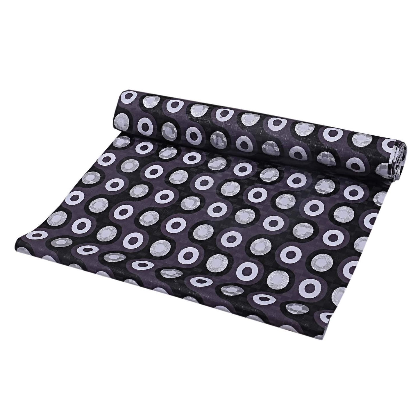 Industries Polka Dots Design PVC Wardrobe Kitchen Dr er Shelf Mat 10 Mtr Roll Grey and White)-Ctktc14486