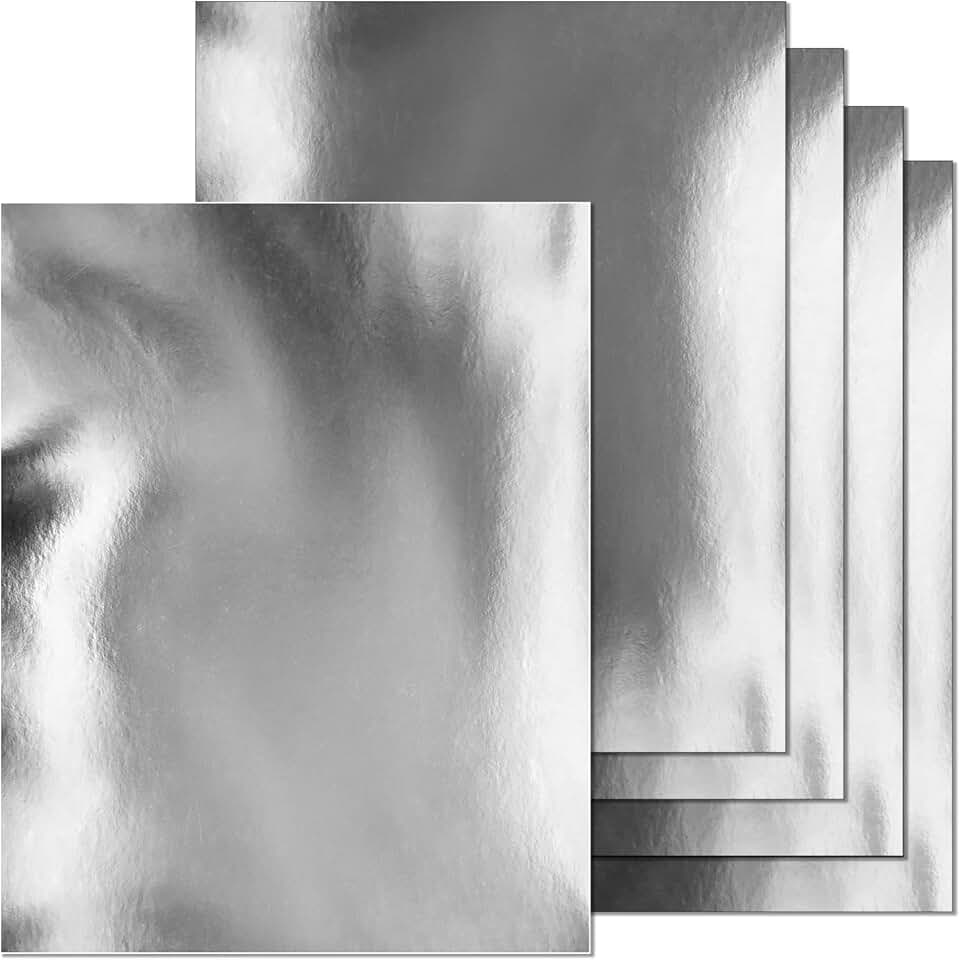 Silver metallic cardstock paper, 8.5 x 11 inches, 100 sheets