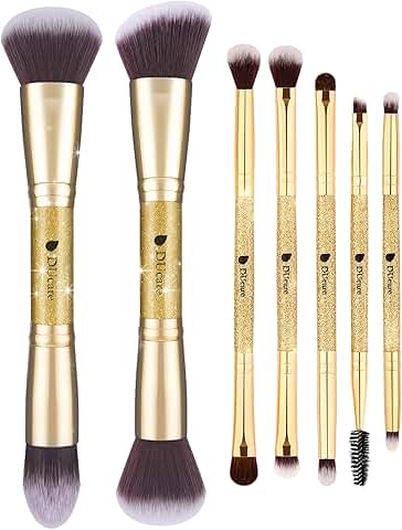 Duo End Foundation and Contour Brush Set with Eyeshadow Brushes
