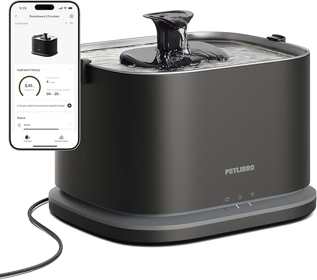 Upgrade Stainless Steel Cat Water Fountain with App Control