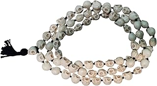 Carved Skull Prayer Beads for Meditation and Healing