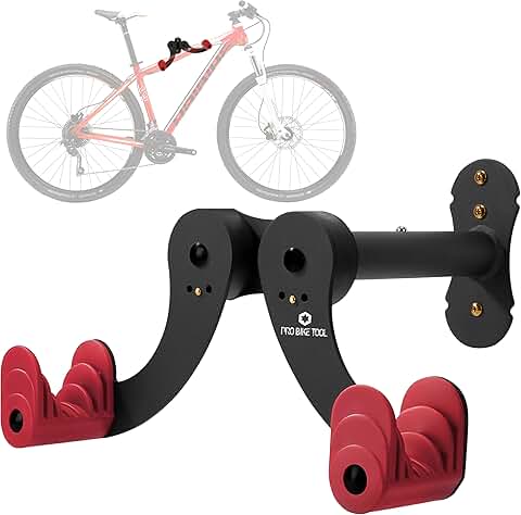 Horizontal indoor bike wall mount for one bicycle