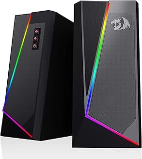 RGB Desktop Speakers with 2.0 Stereo Sound and Volume Control