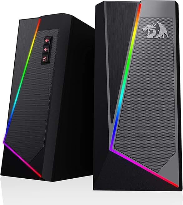 RGB Desktop Speakers with 2.0 Stereo Sound and Volume Control