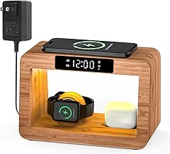 Wireless Charging Station with Night Light and Alarm