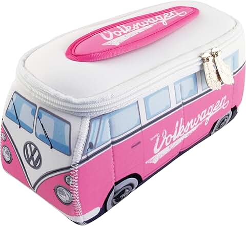 Pink Neoprene Travel Bag with Bus Design