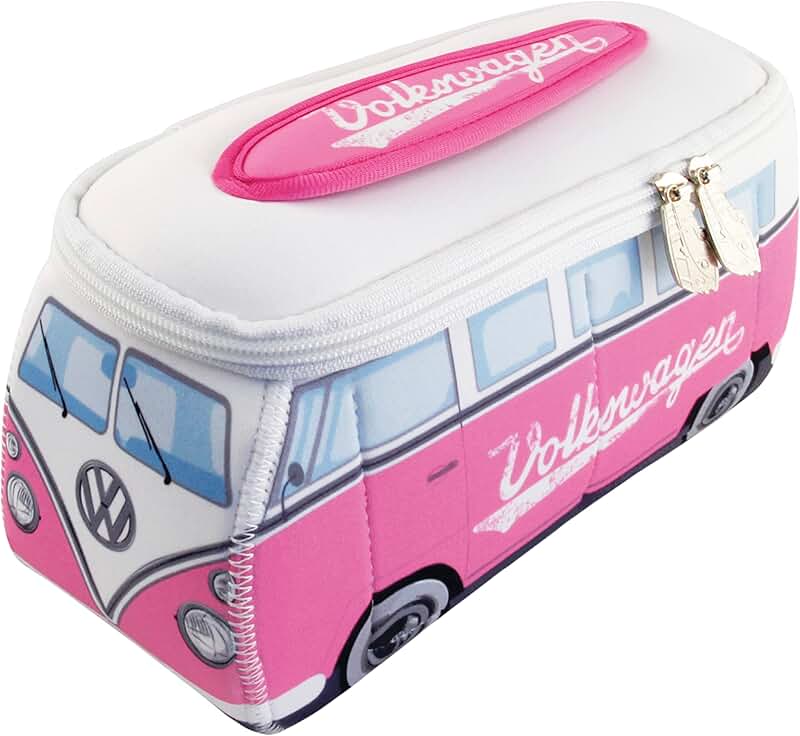 Pink Neoprene Travel Bag with Bus Design