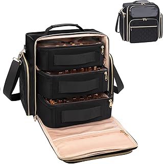 Nail Polish and Lamp Organizer with Pouches