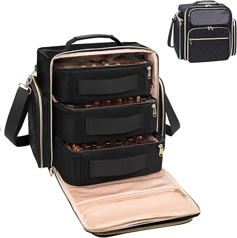 Nail Polish and Lamp Organizer with Pouches