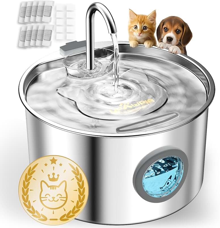 Stainless Steel Cat and Dog Water Fountain 108oz
