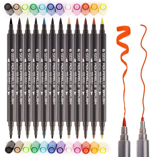 Dual Brush Pens Set 12 Colors