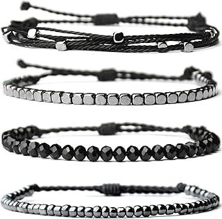 Set of 4 Handmade Waterproof Beaded Bracelets for Women
