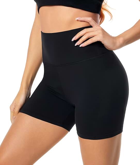 High Waist Biker Shorts for Women, 5-Inch Tummy Control