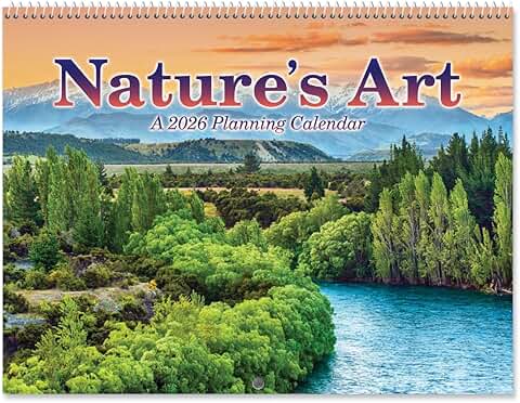 Large 2026 Nature's Art Wall Calendar, 12x9 Closed
