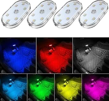 Wireless 4-Piece 7-Color Interior Car LED Lights