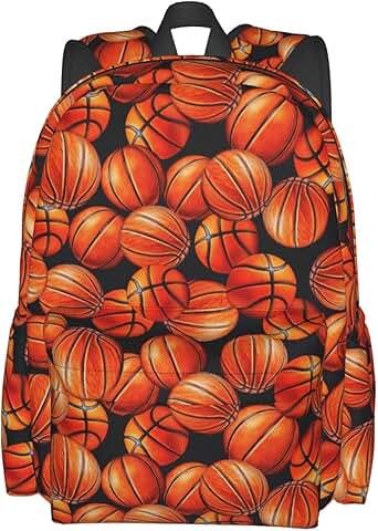 Basketball Print Backpack for Travel and Hiking