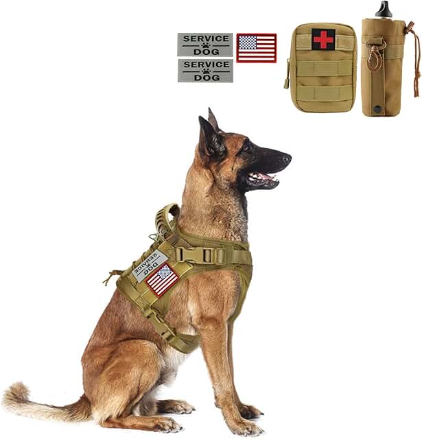 Dog Tactical Vest with Pouches and D Ring