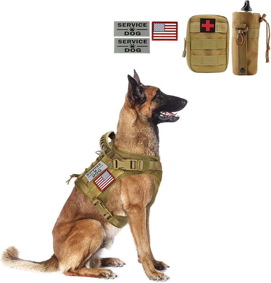 Dog Tactical Vest with Pouches and D Ring