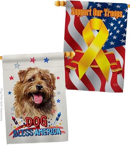 Patriotic Norfolk Terrier Dog House Flag Pack