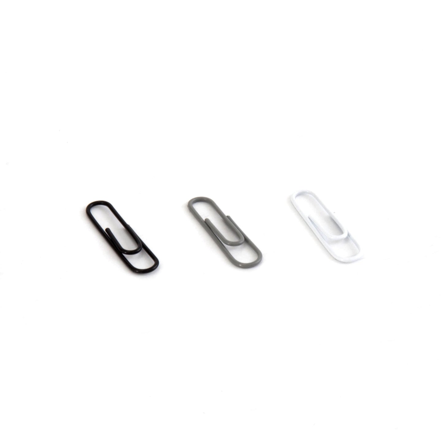 Medium black, white, and gray paper clips, 300 count