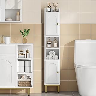 Narrow Bathroom Storage Cabinet with 2 Doors