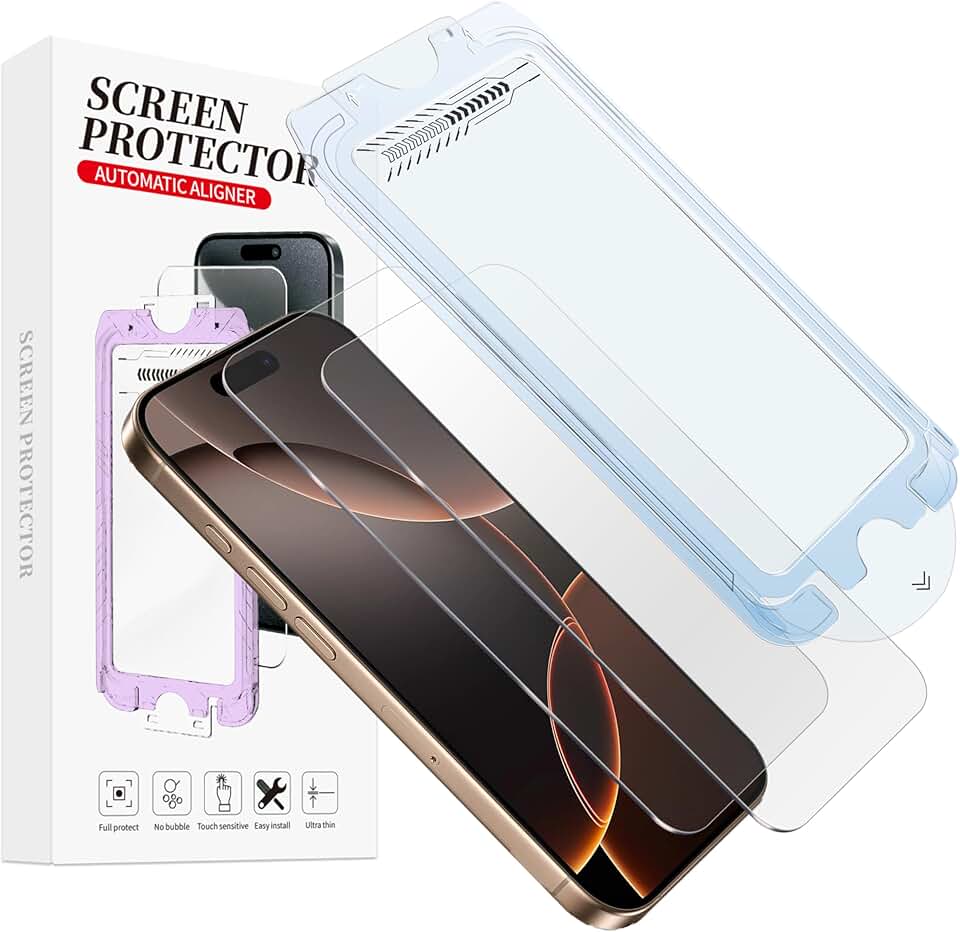 Two Tempered Glass Screen Protectors for iPhone 16 Pro Max