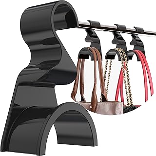 Set of 3 Black Purse Hangers for Closet Storage