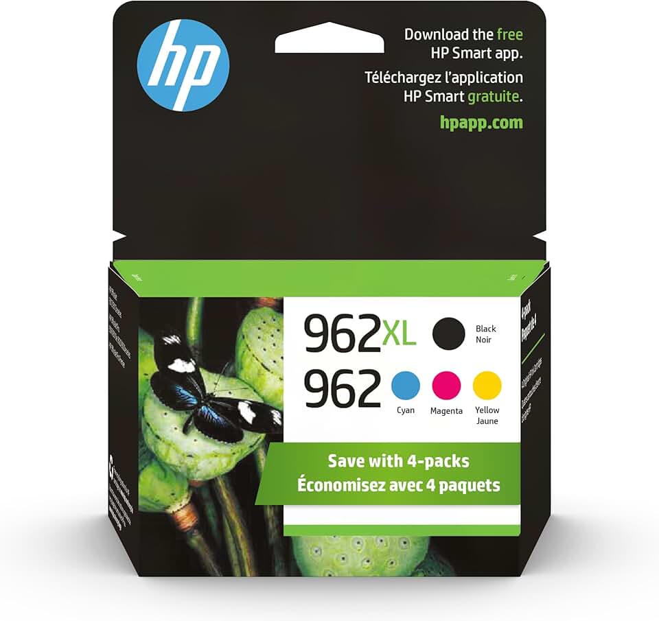 Cyan, Magenta, Yellow, and Black Ink Cartridges (4-Pack)