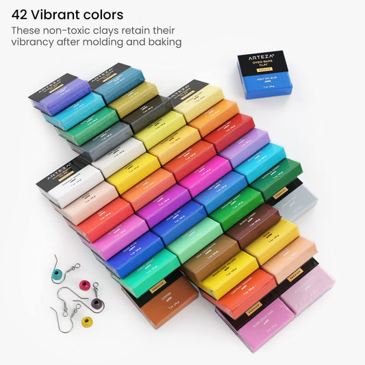 42 Color Polymer Clay Kit for Jewelry and Crafts