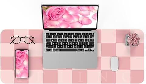 Pink Non-Slip Waterproof Desk Mat, 31.5" x 12"
