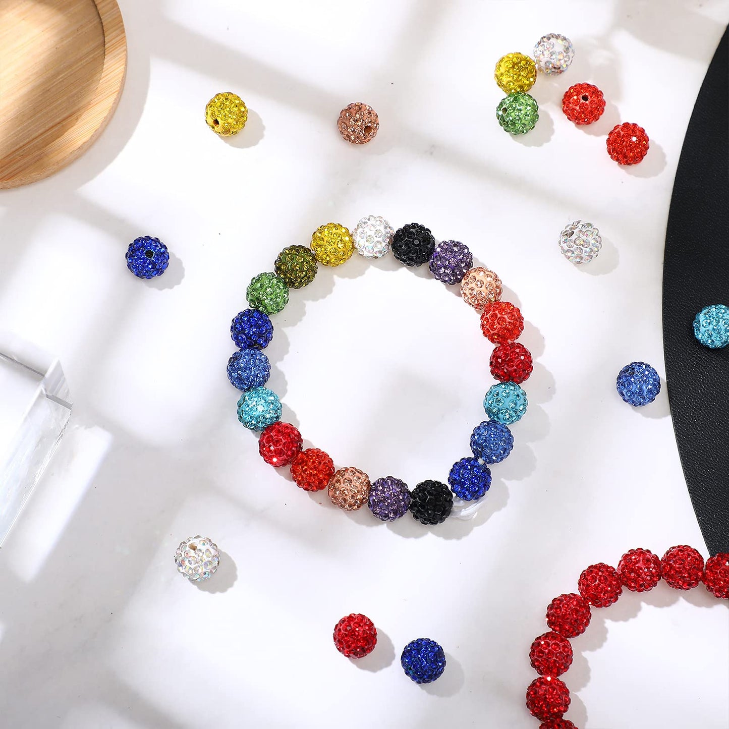 120 Pieces Rhinestone Clay Beads for Jewelry Making
