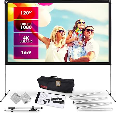 120-inch portable foldable projector screen with stand