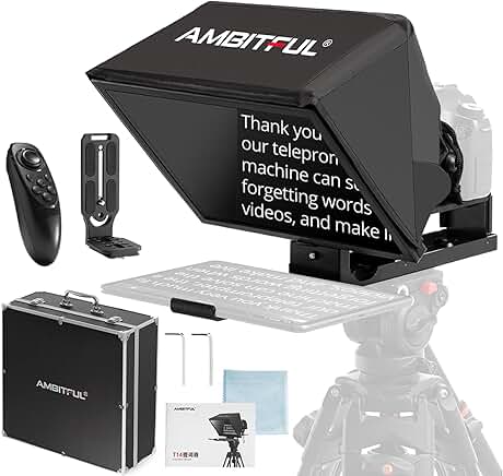 14-inch Teleprompter for Camera, iPad, Android, Smartphone