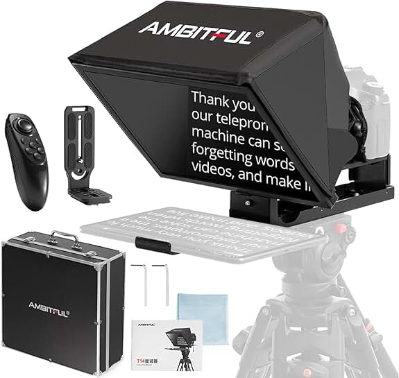 14-inch Teleprompter for Camera, iPad, Android, Smartphone