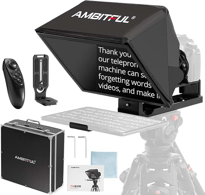 14-inch Teleprompter for Camera, iPad, Android, Smartphone