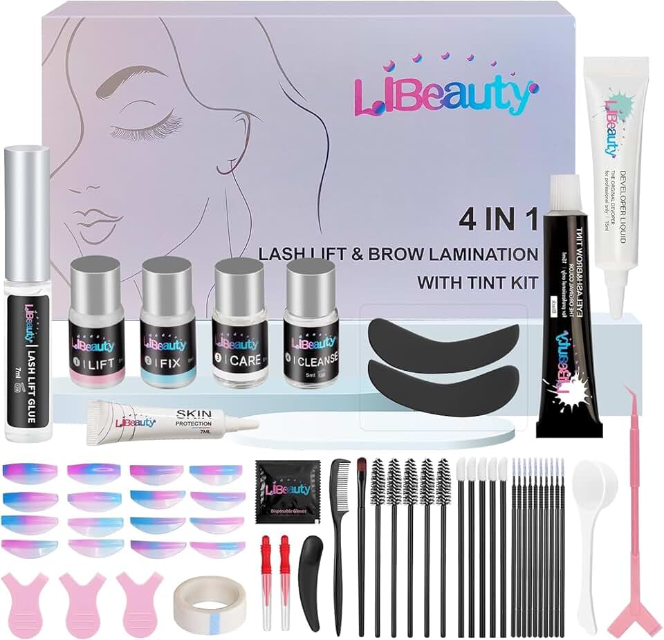 Eyelash Lift and Tint Kit for Fast Curling and Coloring